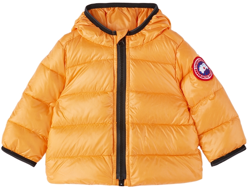Baby Orange Crofton Hoody Down Jacket by Canada Goose Kids | SSENSE UK