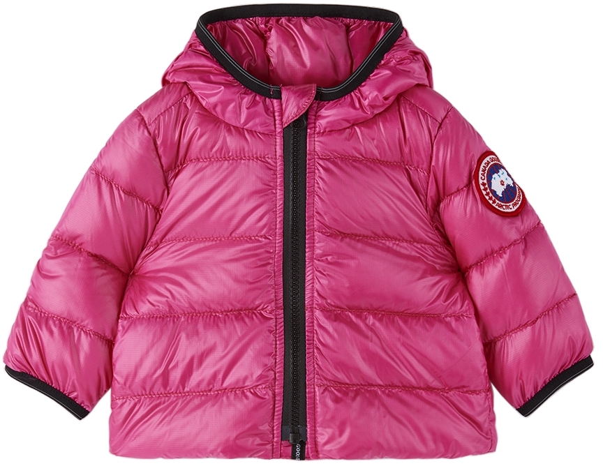 Baby Pink Crofton Hoody Down Jacket by Canada Goose Kids | SSENSE
