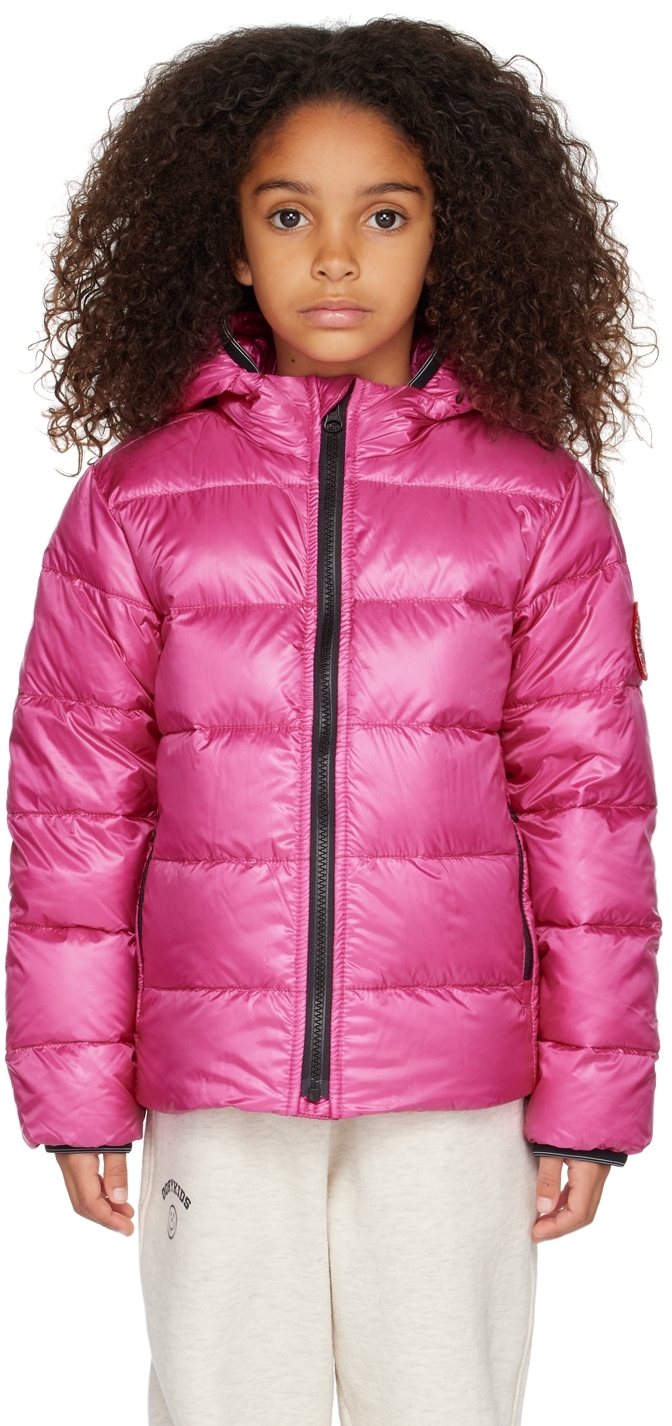Kids Pink Crofton Hoody Down Jacket by Canada Goose Kids | SSENSE
