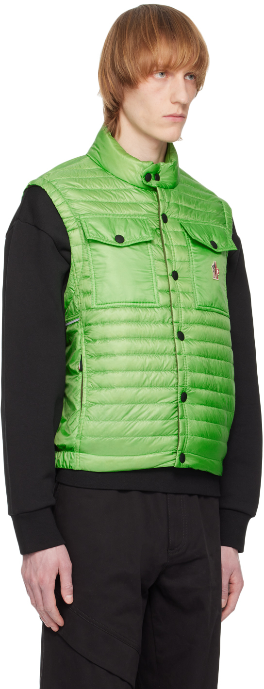 Moncler Ollon Recycled Micro Ripstop Down Vest In 86u Green