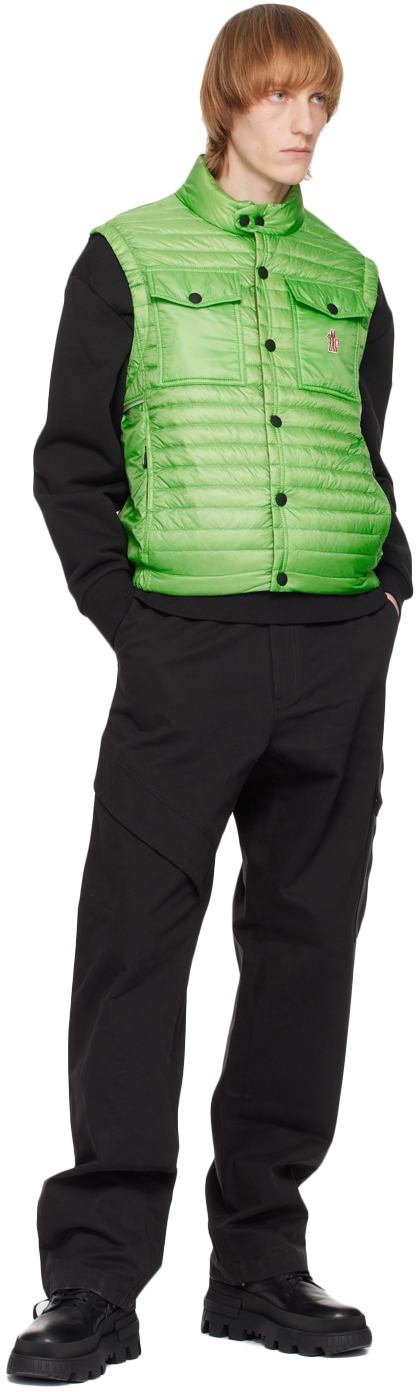 Moncler Ollon Recycled Micro Ripstop Down Vest In 86u Green