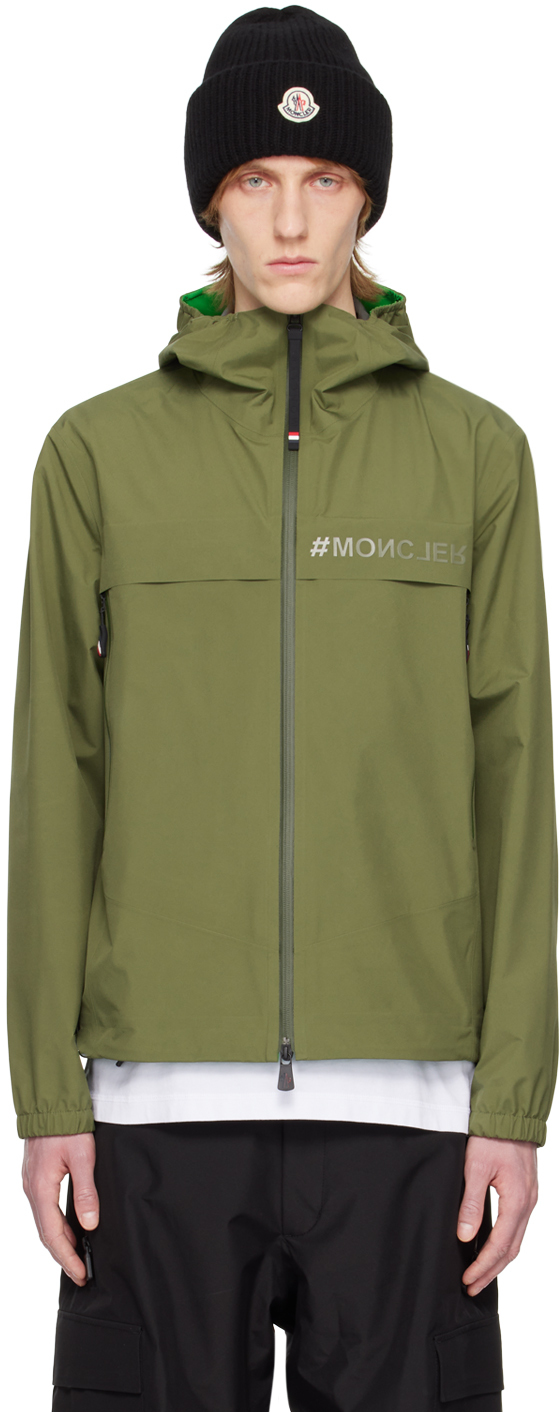 Moncler Grenoble Logo-print Jacket In Green
