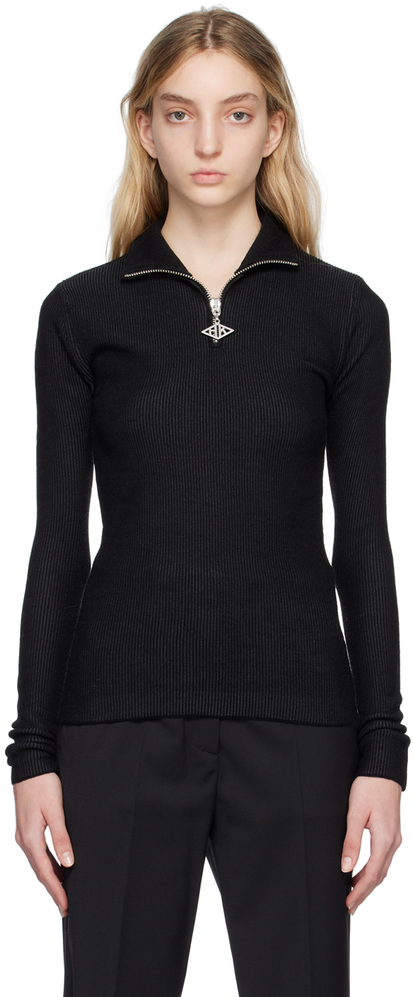 Black Half Zip Sweater