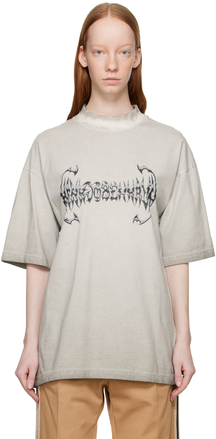 Han Kjobenhavn Gray Boyfriend T-shirt In Off White