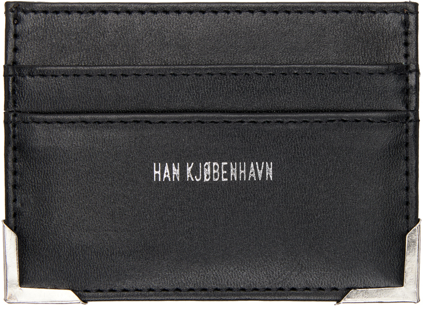 Black Ribbed Thin Card Holder Ssense Uomo Accessori Borse Portafogli e portamonete Portacarte 