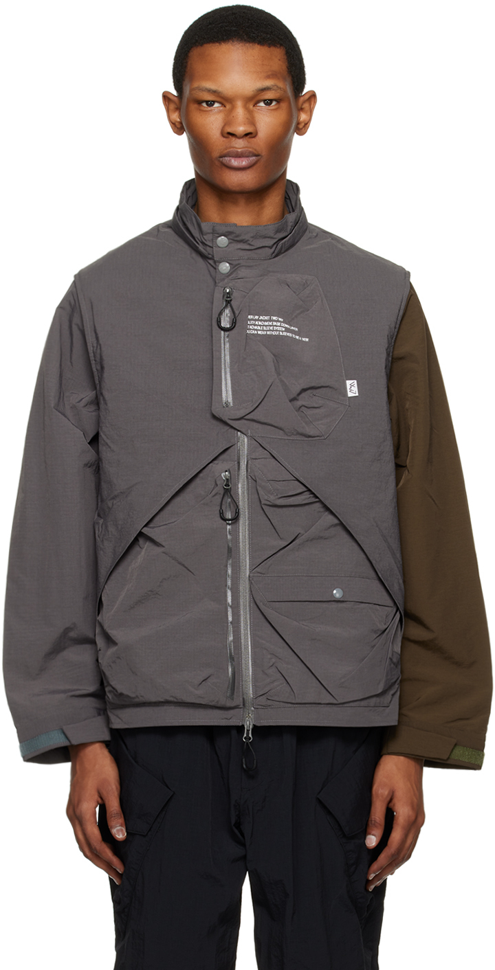 CMF Outdoor Garment: Gray Overlay Convertible Jacket | SSENSE