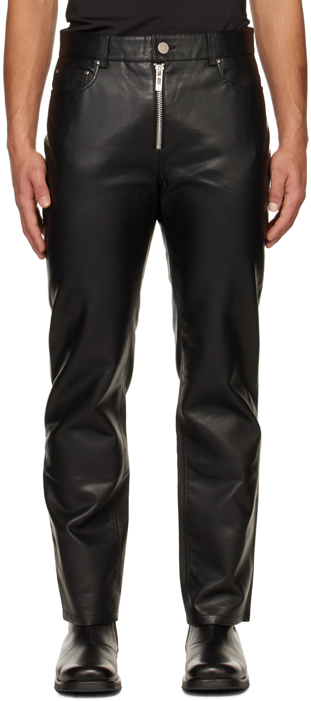 Ssense Uomo Abbigliamento Pantaloni e jeans Pantaloni Pantaloni di pelle SSENSE Exclusive Gray Loose Leather Pants 