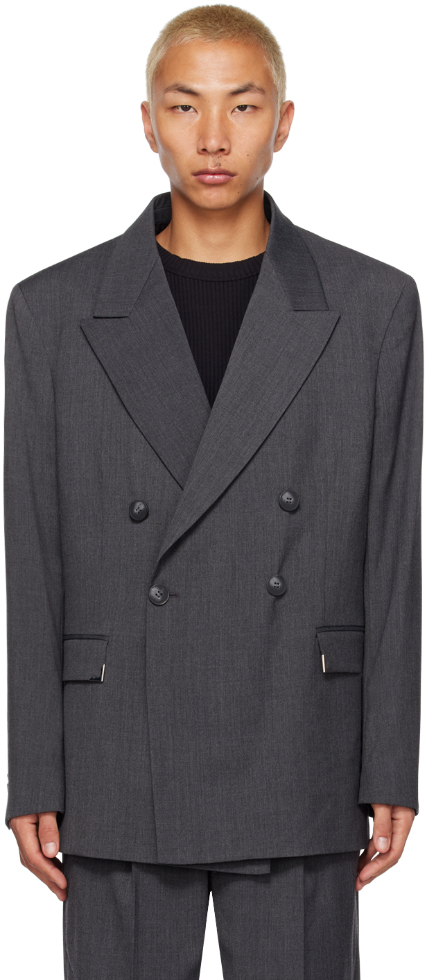 Han Kjobenhavn Gray Boxy Suit Blazer In Dark Grey