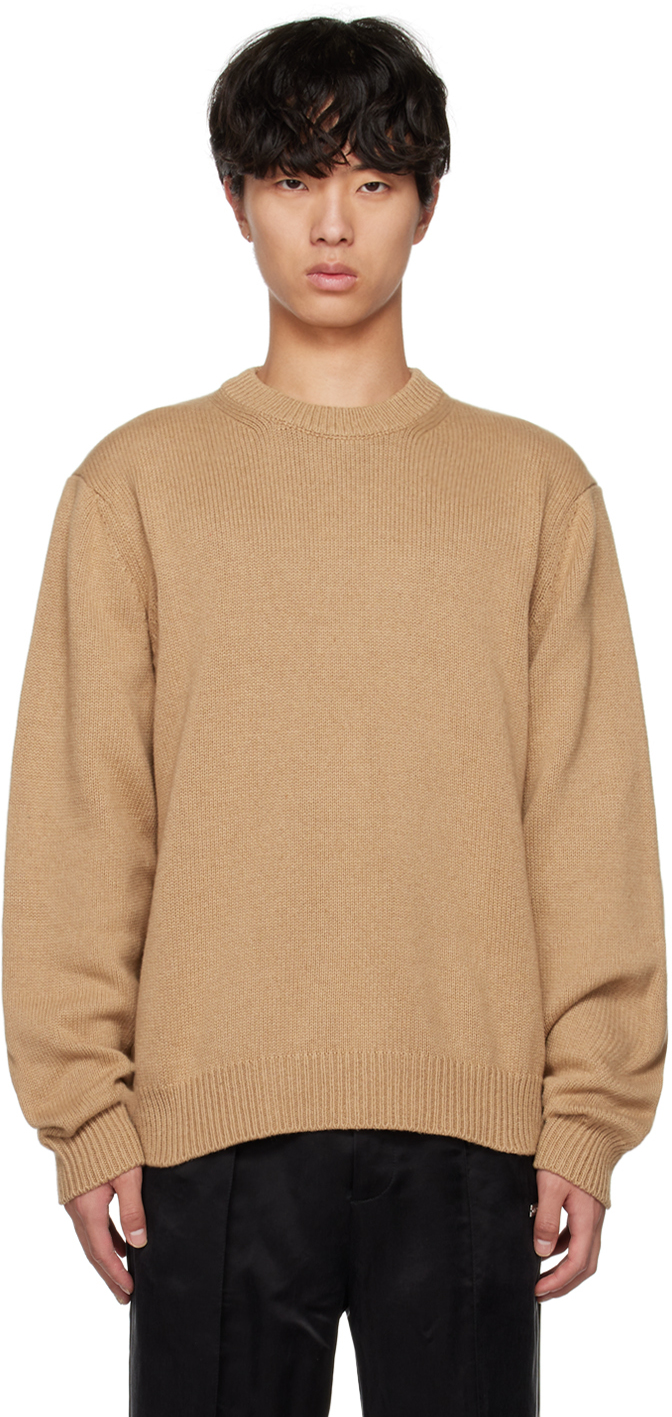 Shop Han Kjobenhavn Tan Crewneck Sweater In Brown