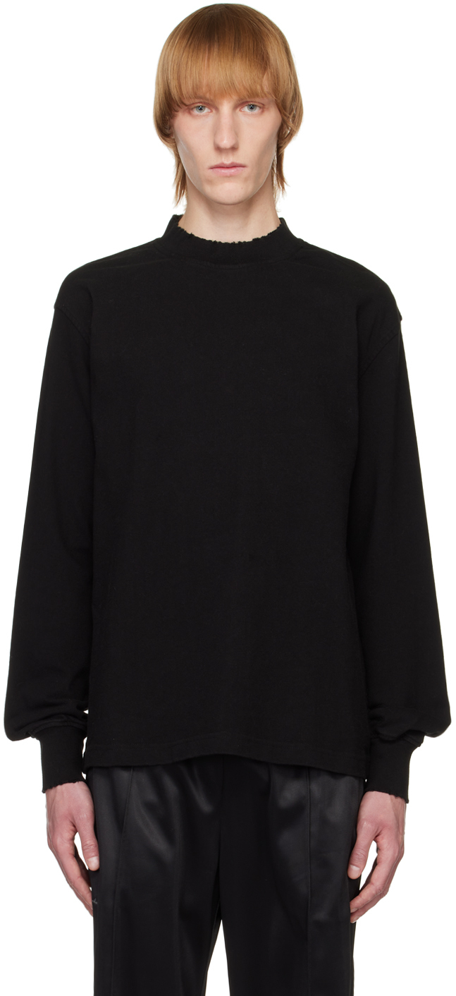 Han Kjobenhavn: Black Distressed Long Sleeve T-Shirt | SSENSE