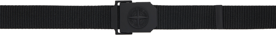 Stone Island Black Logo Belt