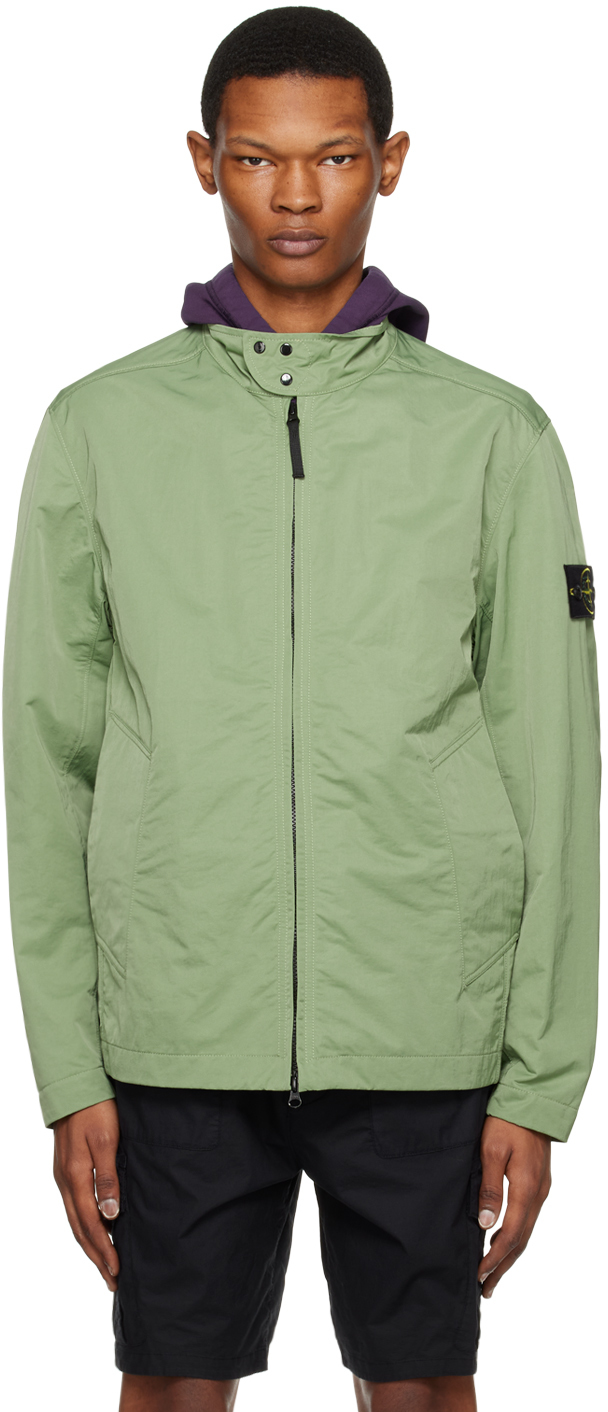 Stone Island Green Patch Jacket In V0055 Sage