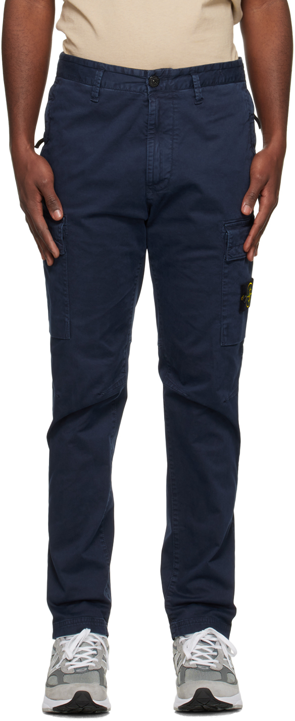 Navy Tapered Cargo Pants
