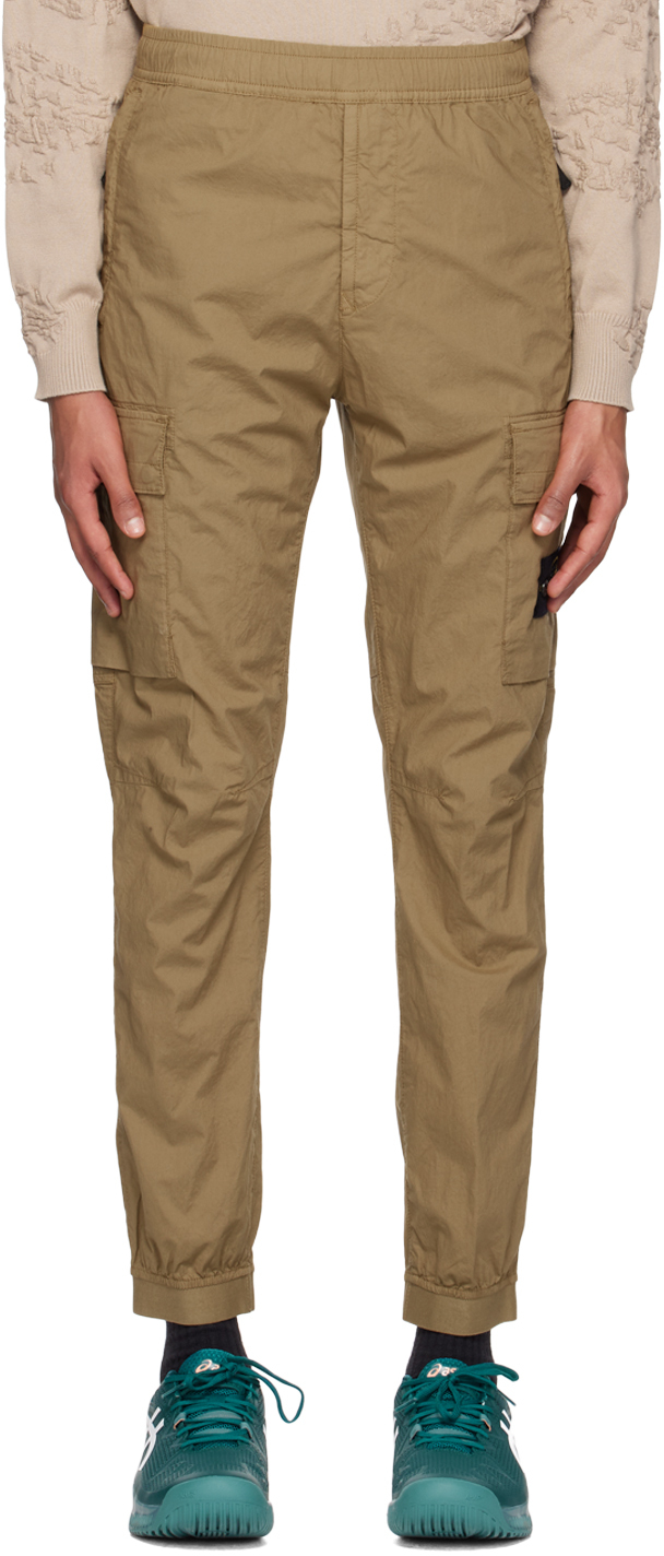 Stone Island Cotton Cargo Pants In Tabacco