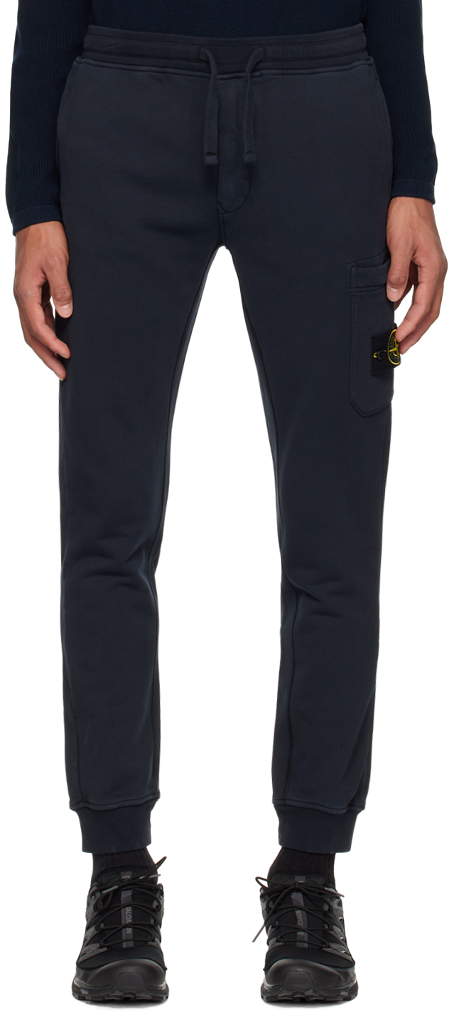 Stone Island Navy Drawstring Lounge Trousers In A0020 Navy Blue