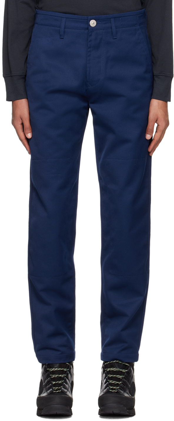 Stone Island Navy Patch Trousers In V0020 Navy Blue