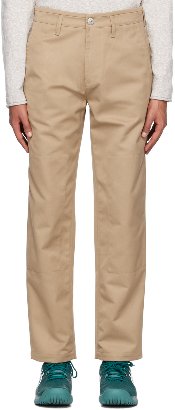 Stone Island Beige Patch Trousers In V0092 Dove Grey