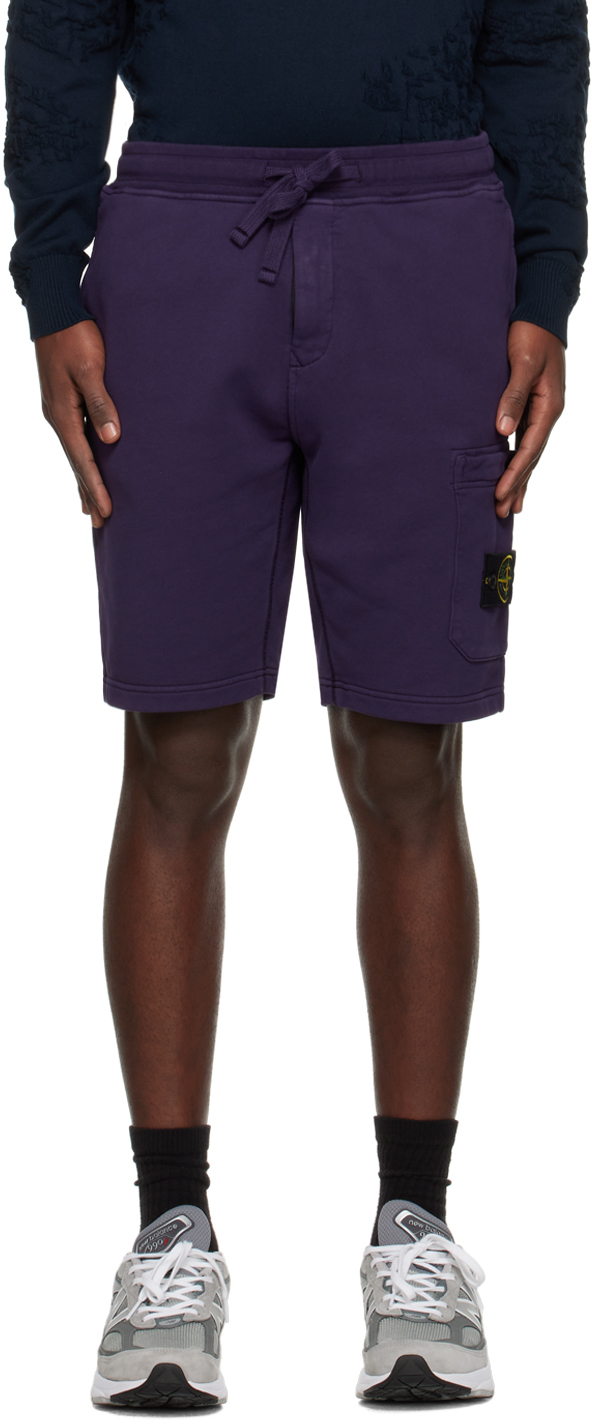 Stone Island: Purple Patch Shorts | SSENSE Canada
