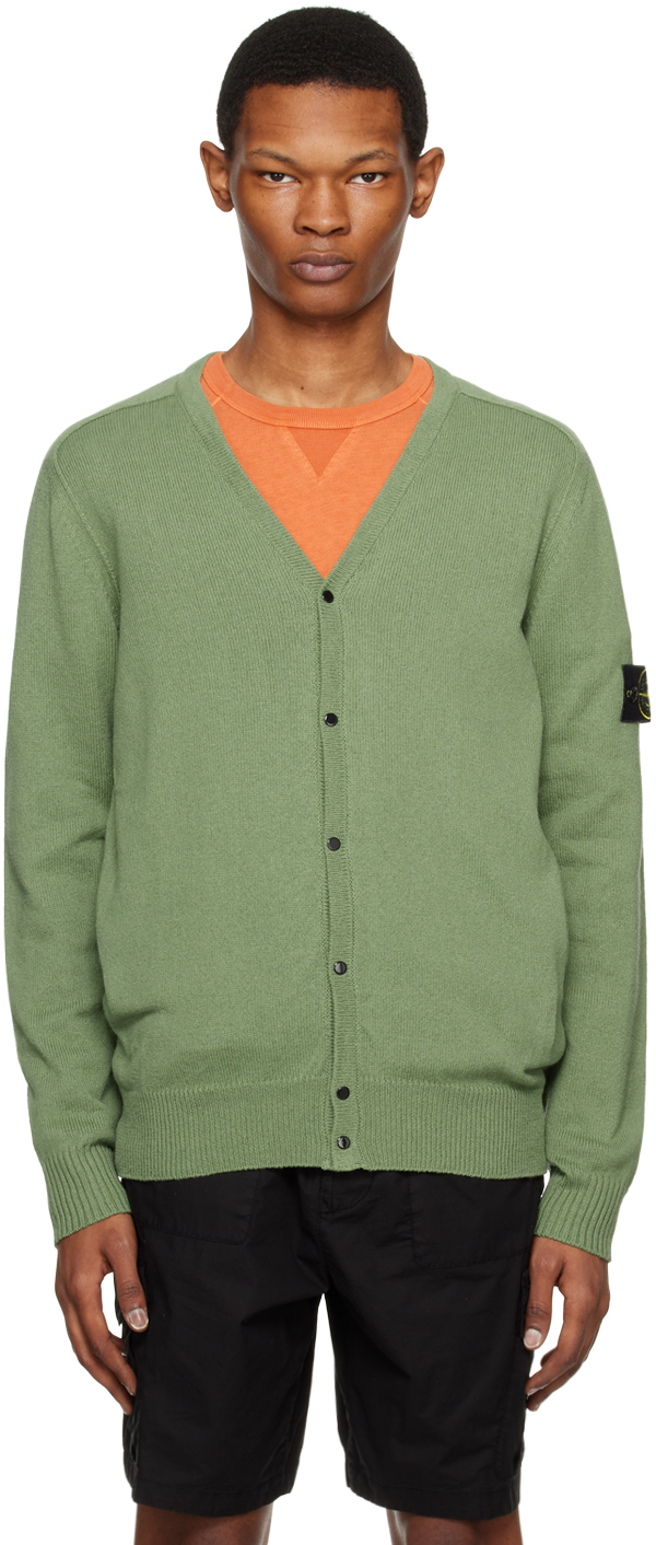 Green Patch Cardigan by Stone Island on Sale