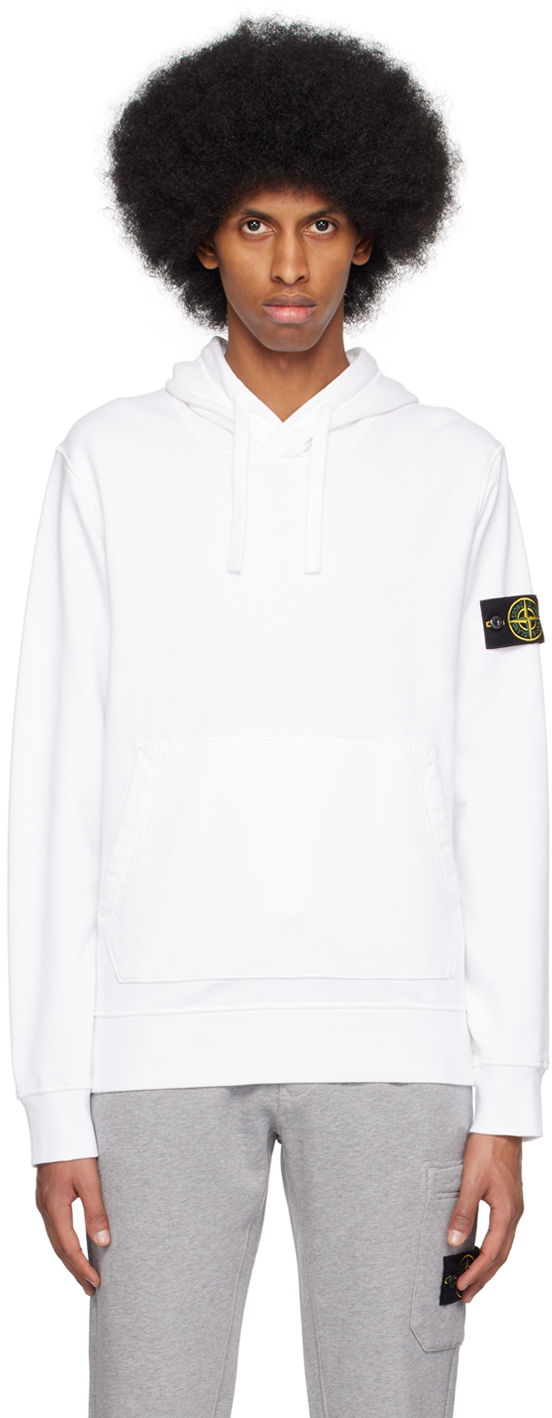 White Patch Hoodie by Stone Island on Sale