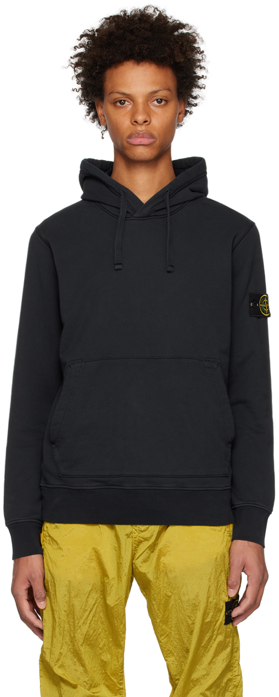 Stone Island Navy Patch Hoodie In A0020 Navy Blue