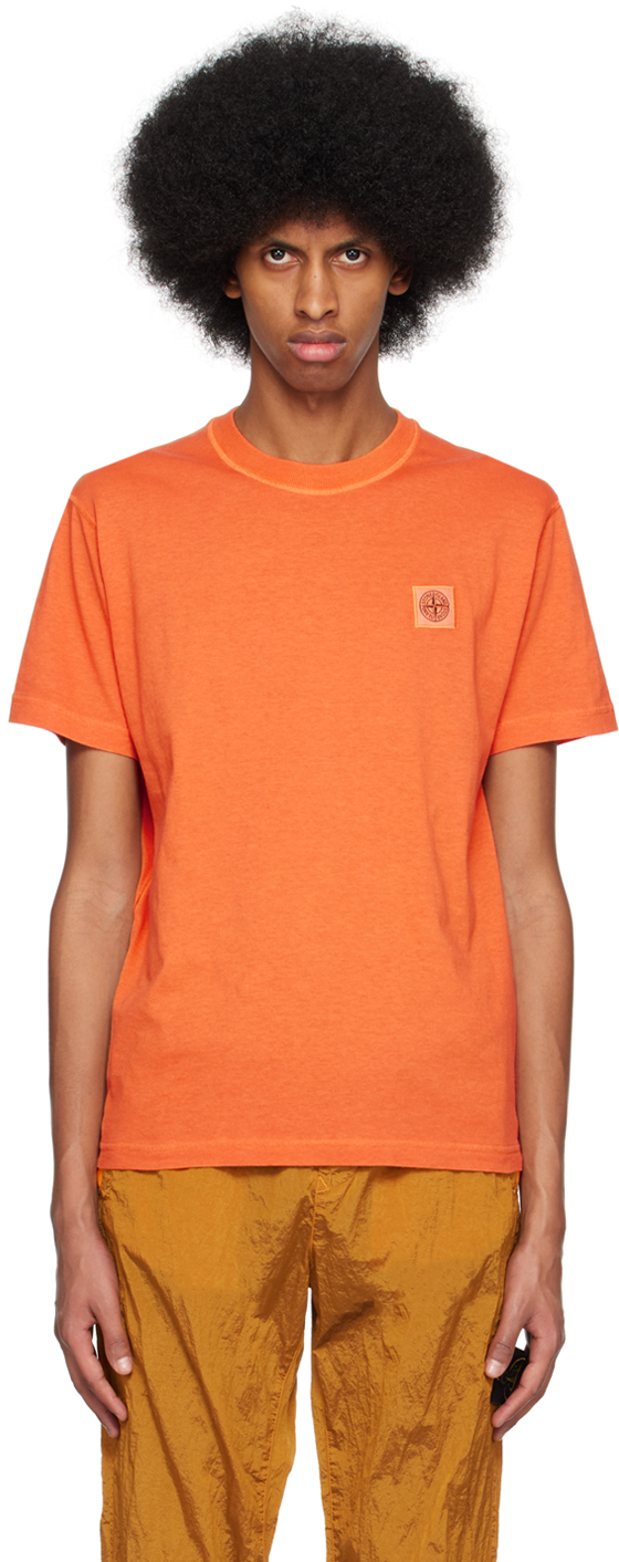 Shop Stone Island Orange 23757 T-shirt In V0173 Sienna