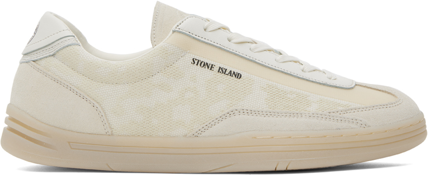 Stone Island Off-white Reflective Trainers In V0093 Ivory