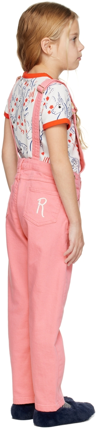 Mini Rodini Kids Pink Nessie Overalls In 28 Pink