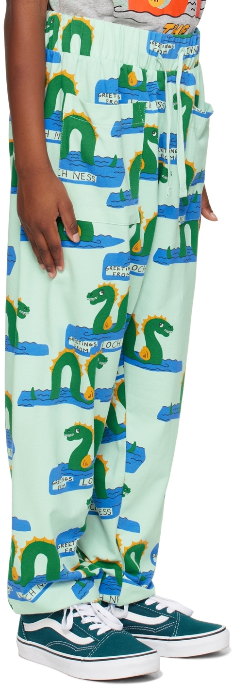 Shop Mini Rodini Kids Blue Loch Ness Lounge Pants In 75 Green
