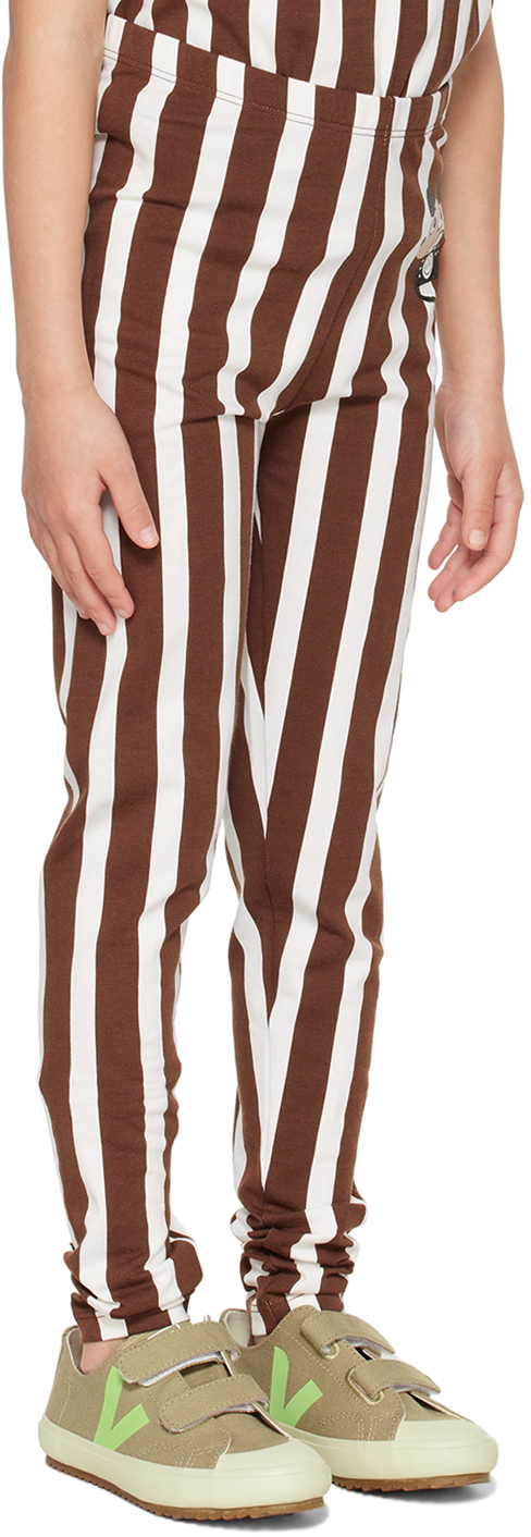Shop Mini Rodini Kids Brown & White Ritzratz Leggings