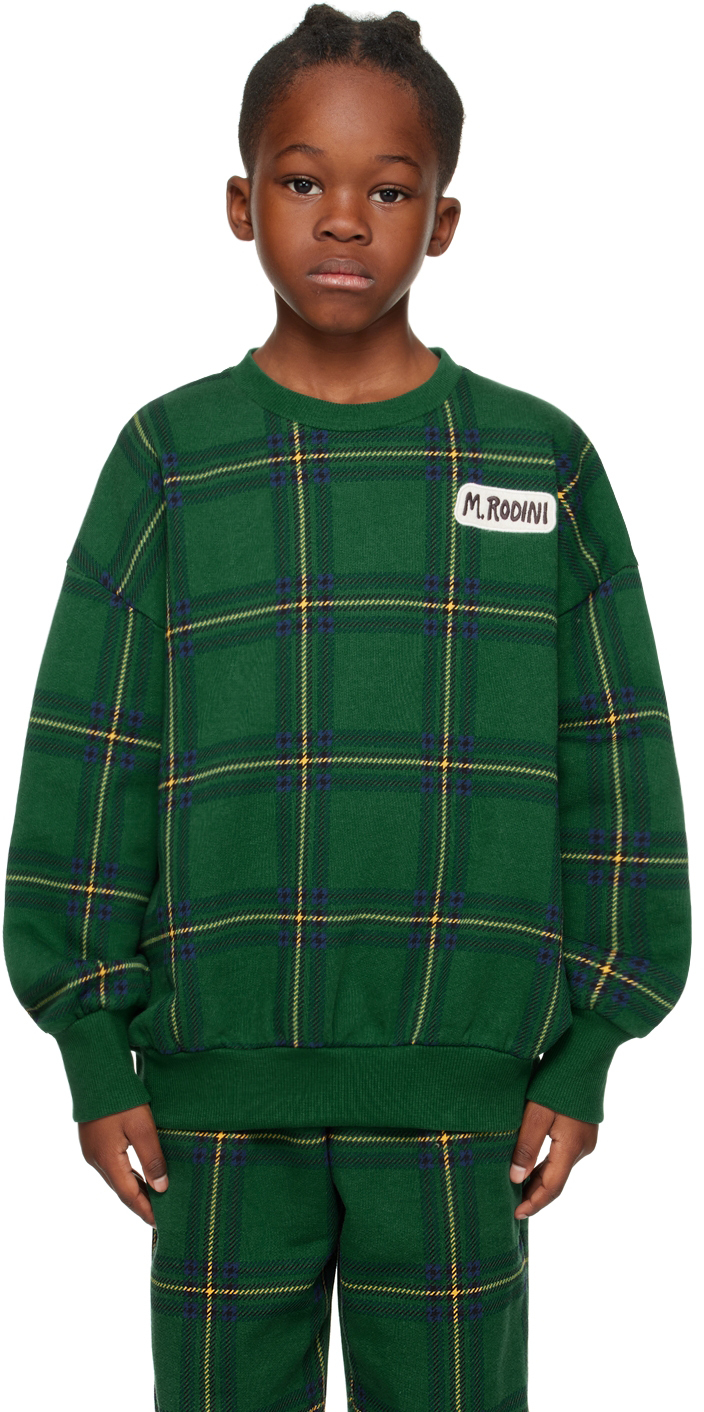 Mini Rodini Kids Green Check Sweatshirt