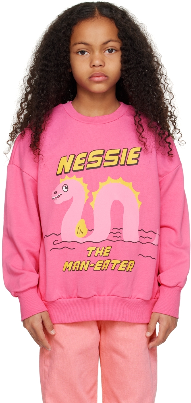 Shop Mini Rodini Kids Pink Nessie Sweatshirt In 28 Pink
