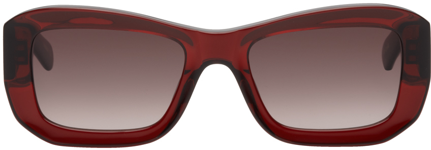 Flatlist Eyewear Red Norma Sunglasses In Maroon Crystal / Pur