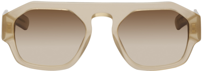 Flatlist Eyewear Beige Lefty Sunglasses In Creamy Silk / Grey G