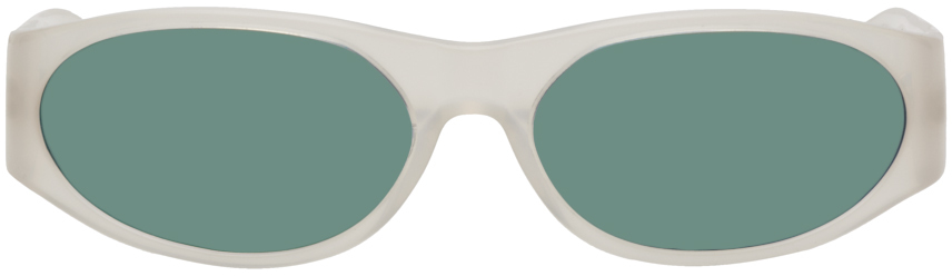 Flatlist Eyewear White Eddie Kyu Sunglasses In Royal Pearl / Green
