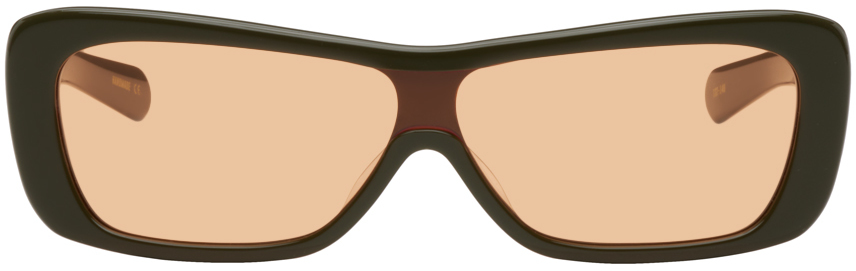 Flatlist Eyewear Green Veneda Carter Edition Disco Sunglasses In Army Green / Solid O