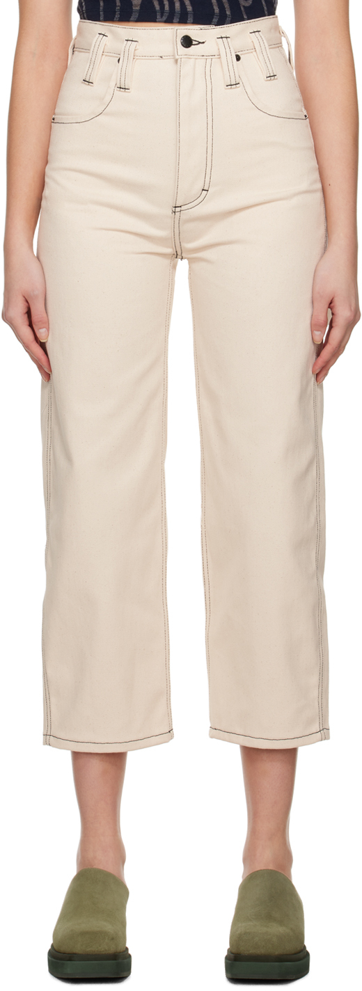 Eckhaus Latta Off-white Baggy Redux Jeans In Natural