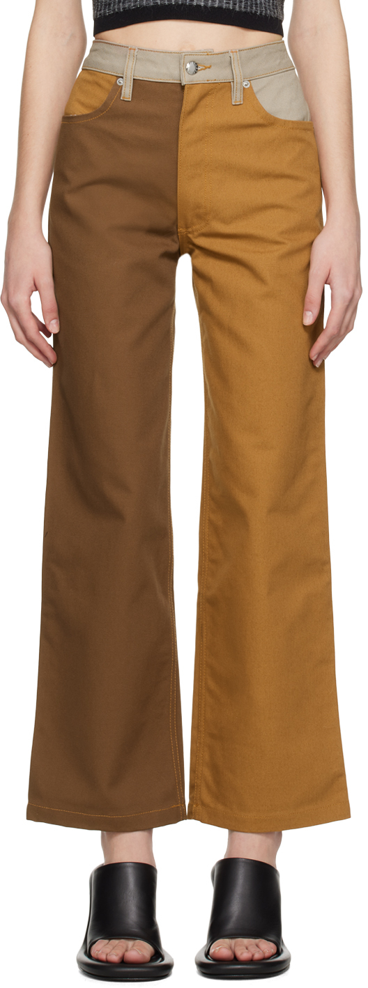 Eckhaus Latta Ssense Exclusive Orange & Brown Jeans In Orange/multi