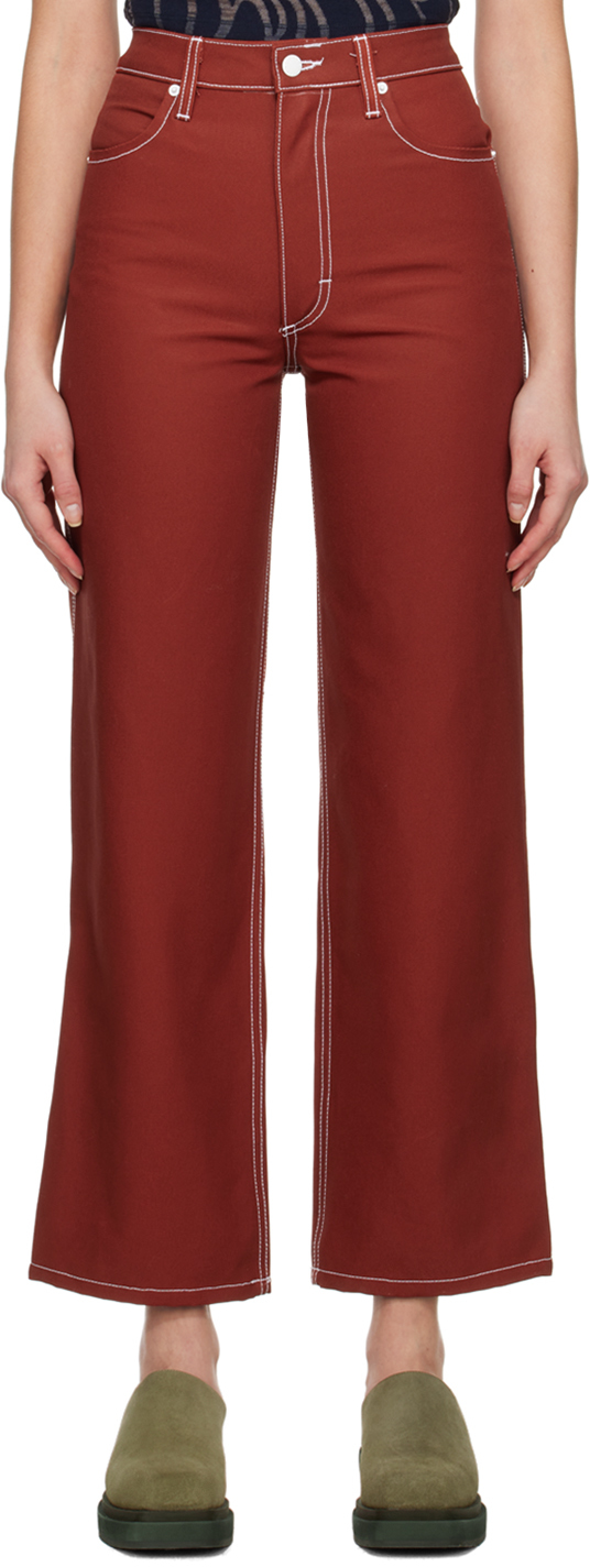 Eckhaus Latta Ssense Exclusive Red Jeans In Cherry