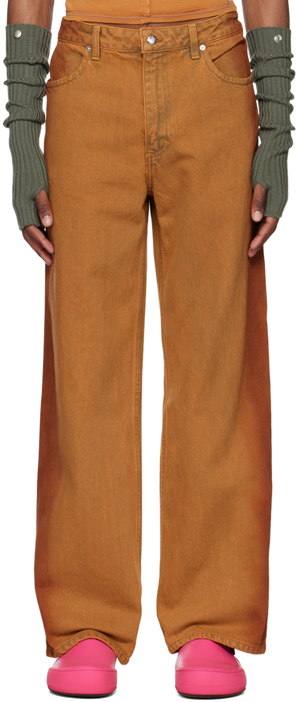 Eckhaus Latta Orange Wide Leg Jeans