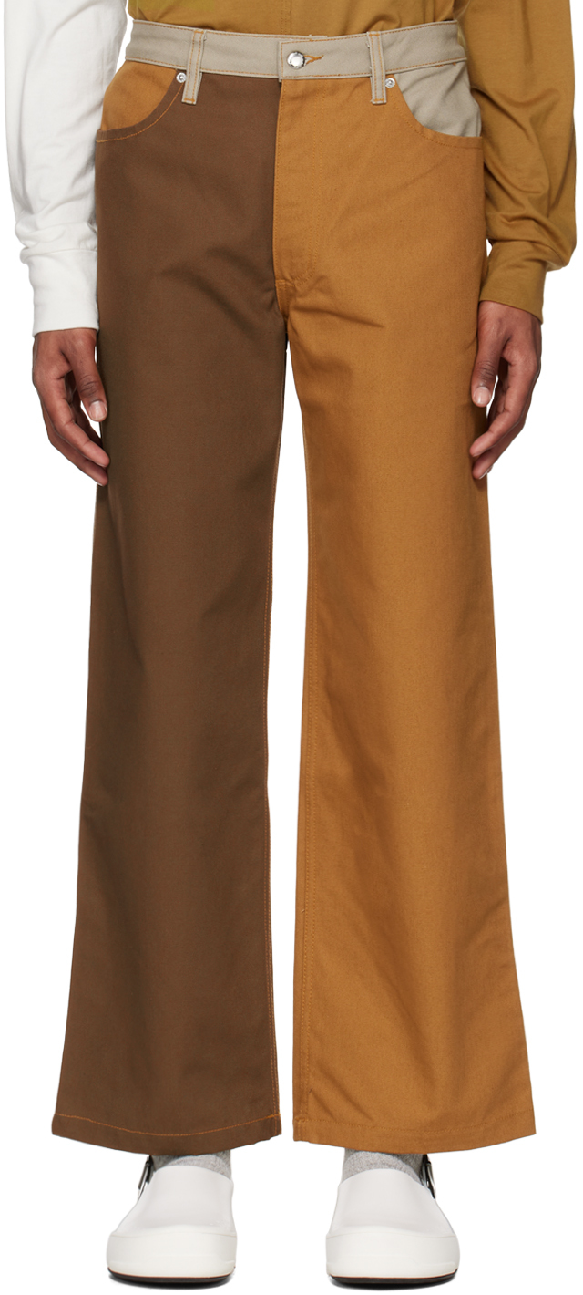 Eckhaus Latta SSENSE Exclusive Orange & Brown Wide-Leg Jeans