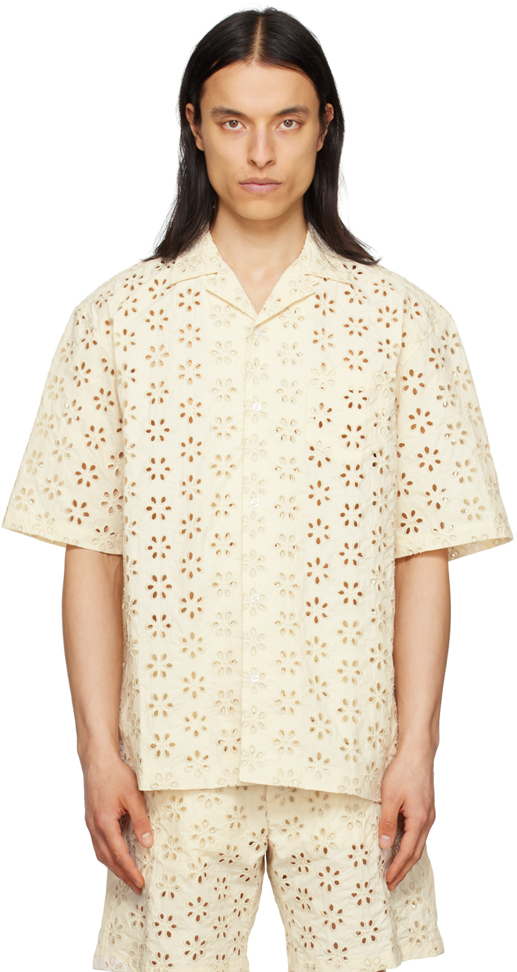 EGONlab Off-White Embroidered Shirt