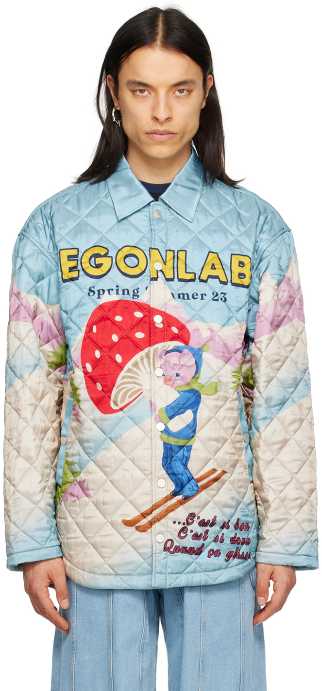 Egonlab Quilted Shirt In Piggy Print