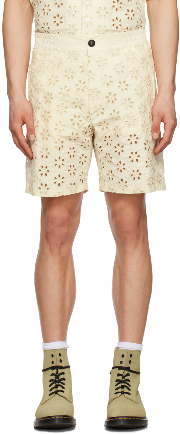 Egonlab Elastic Cotton Shorts In Beige