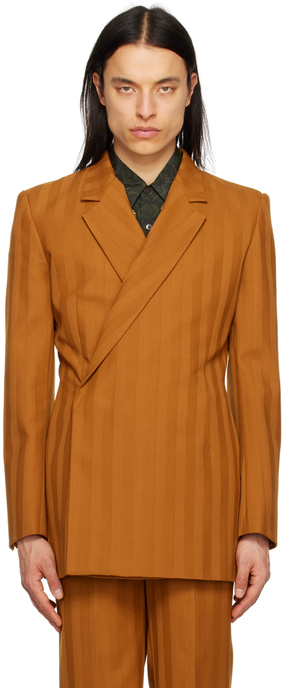 Egonlab Wool Blazer In Orange