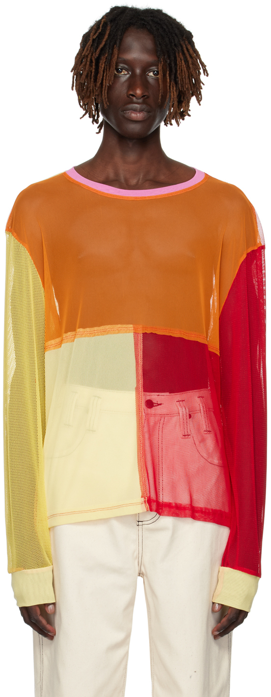 Eckhaus Latta Ssense Exclusive Multicolor Long Sleeve T-shirt In Red Multi