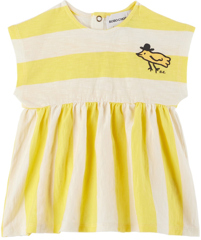 Bobo Choses Baby Yellow Stripes Dress In 720 Yellow