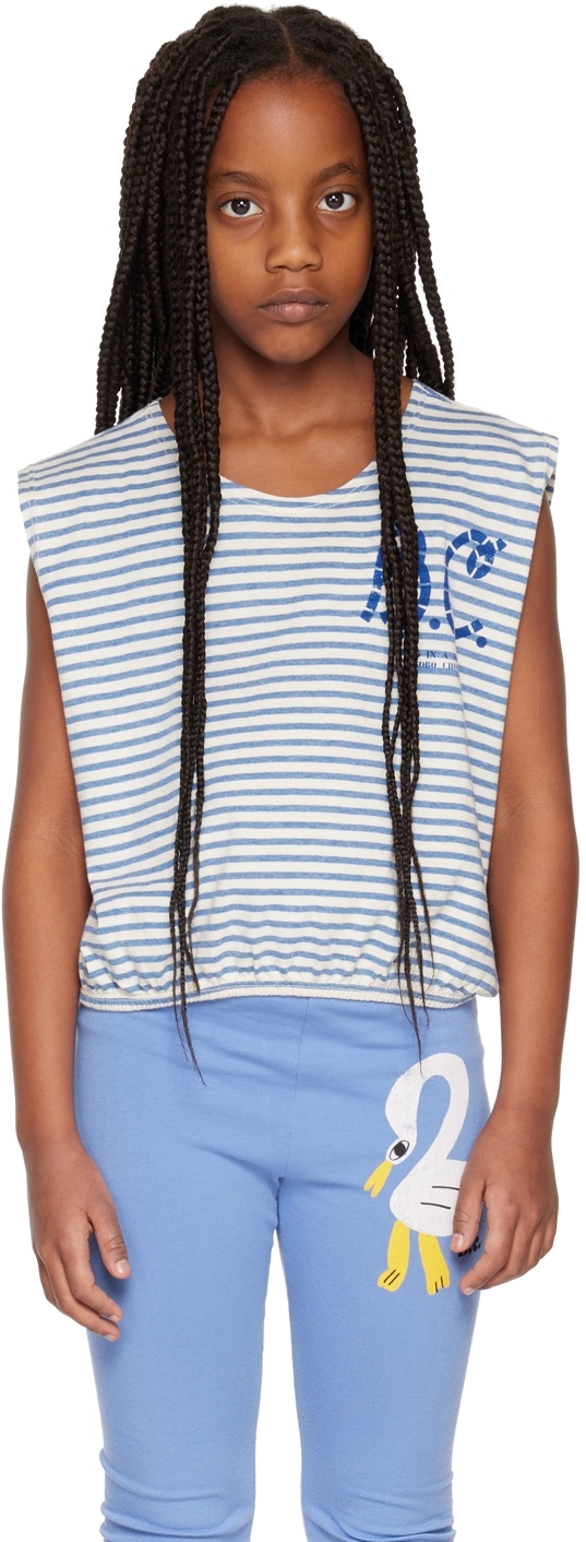 Bobo Choses Kids' Multicolor Tank-top For Girl With Blue Logo In 5 Lavender