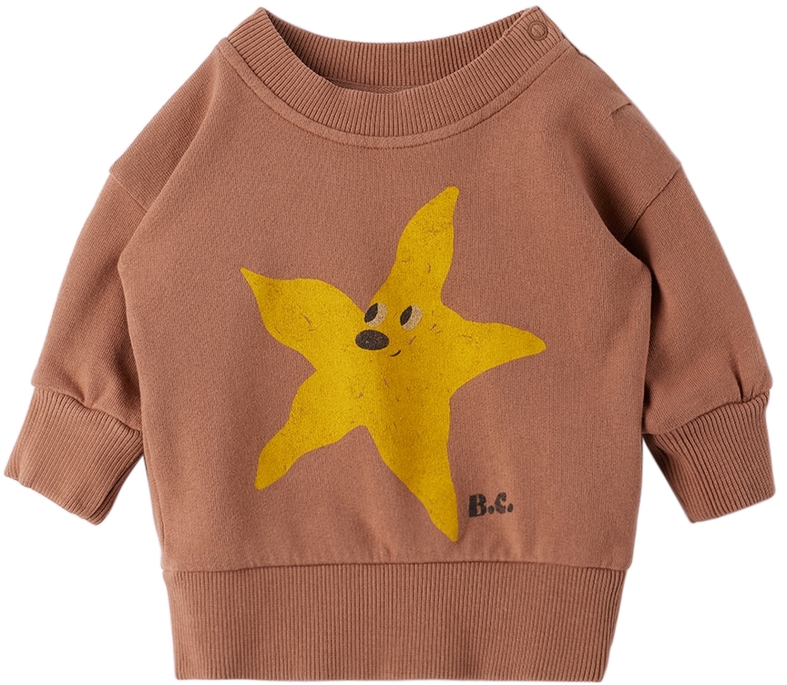 Bobo Choses Baby Brown Starfish Sweatshirt In 220 Brown