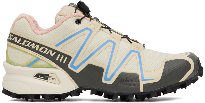 Salomon Khaki Speedcross 3 Sneakers In Moth/vanilla/granada